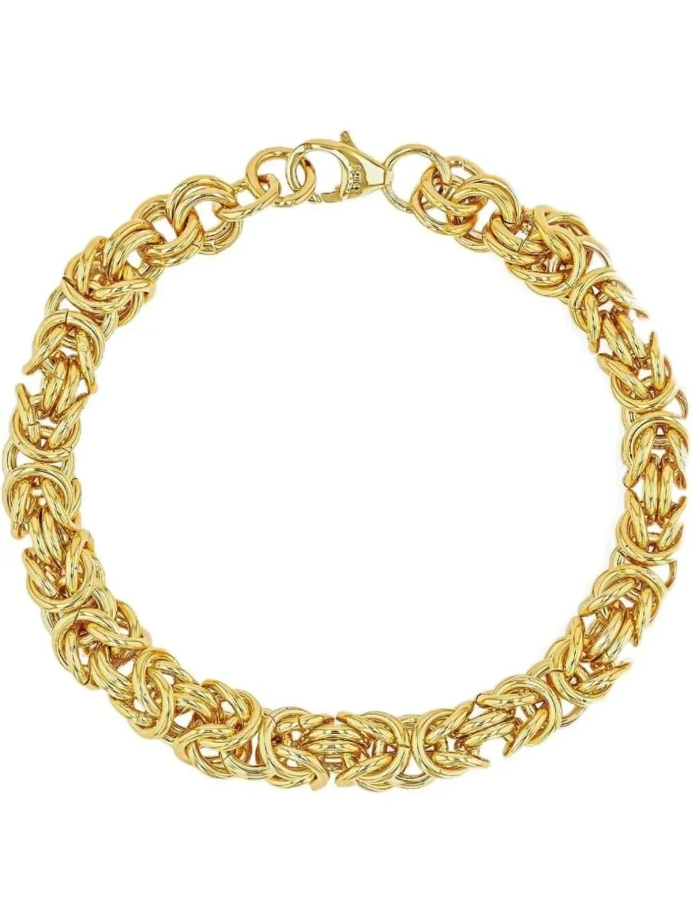 Elegant 14K Gold Over Bronze Byzantine Chain Bracelet - Italian-Inspired Jewelry
